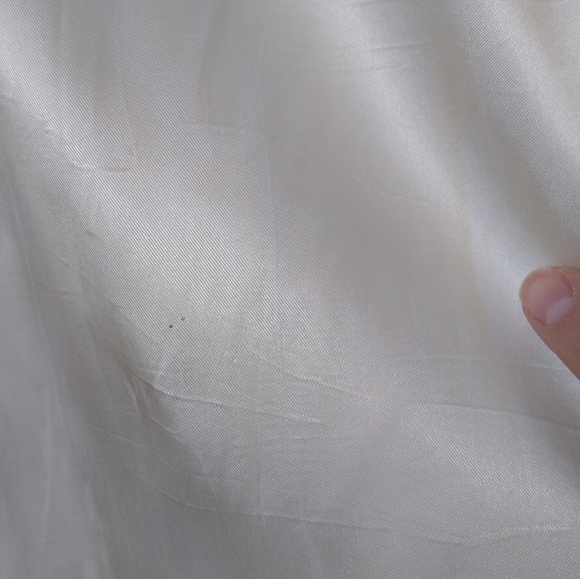 VINTAGE 1940s Ivory Satin and Pink Lace Dressing Gown Robe - Picture 11 of 14